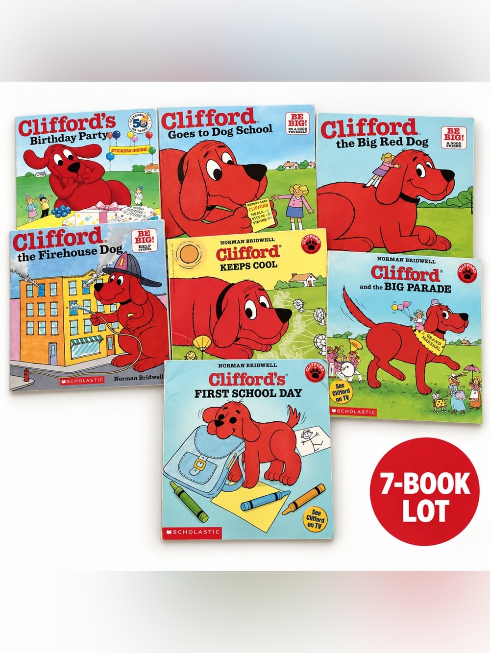 Scholastic Clifford Red and Blue Picture Book Lot